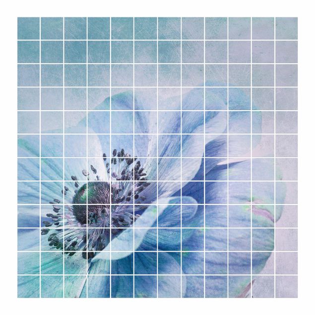 Sticker pour carrelage - Flower In Turquoise