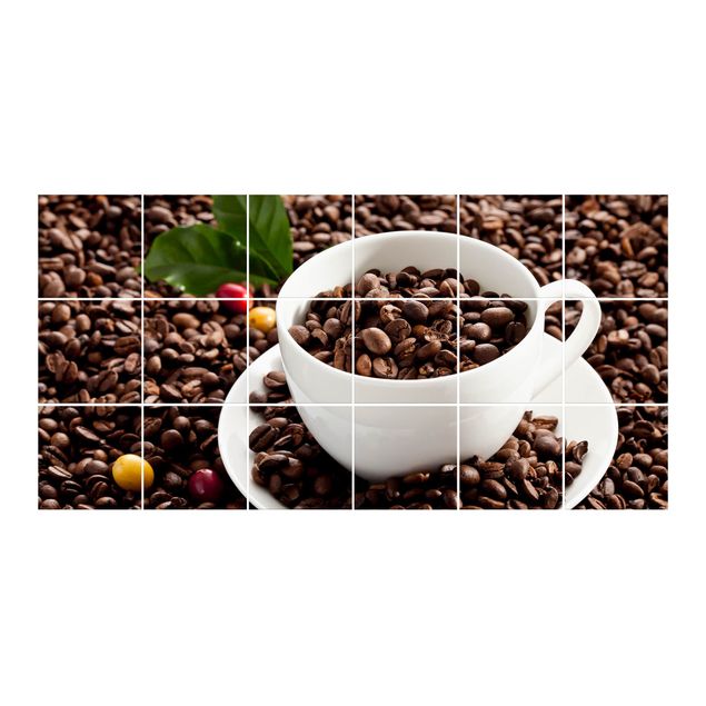 Sticker pour carrelage - Coffee Cup With Roasted Coffee Beans