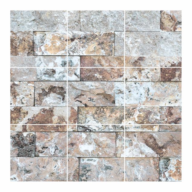 Sticker pour carrelage - Natural Marble Stone Wall