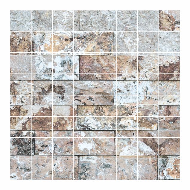 Sticker pour carrelage - Natural Marble Stone Wall