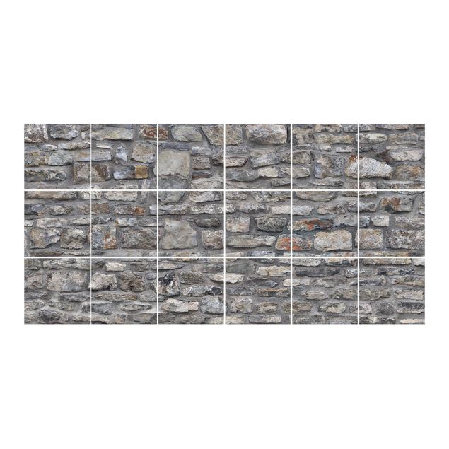 Sticker pour carrelage - Natural Stone Wallpaper Old Stone Wall