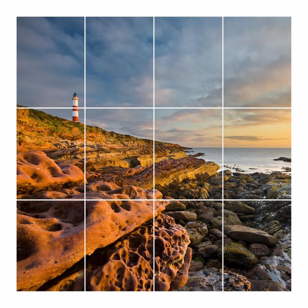 Sticker pour carrelage - Tarbat Ness Ocean & Lighthouse At Sunset
