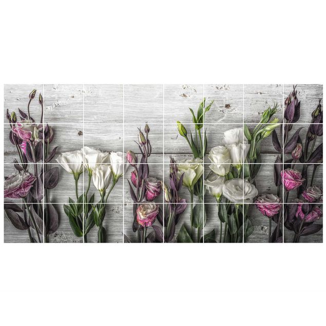 Films adhésifs pour carrelage effet bois Tulip Rose Shabby Wood Look
