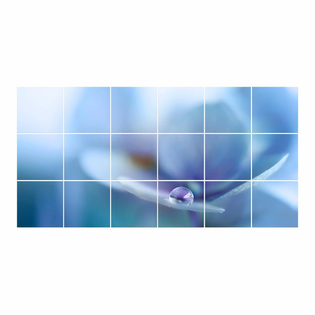 Sticker pour carrelage - Water Drops Hydrangeas