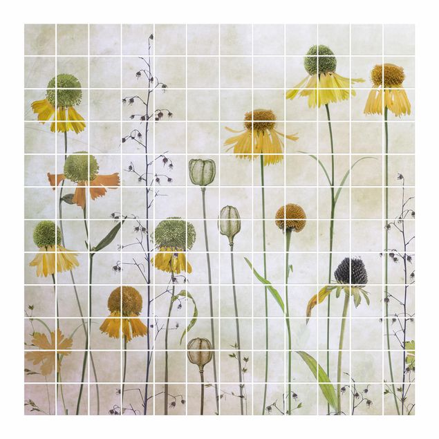 Sticker pour carrelage - Delicate Helenium Flowers