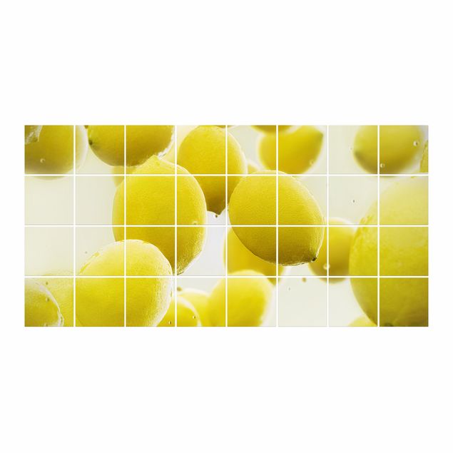 Autocollant carrelage Citrons dans l'eau