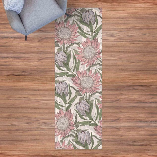 tapis long couloir Élégance florale Protea