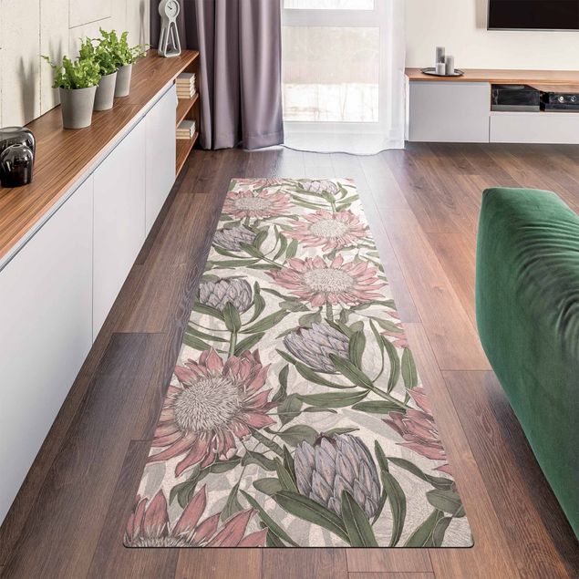tapis salon moderne Élégance florale Protea