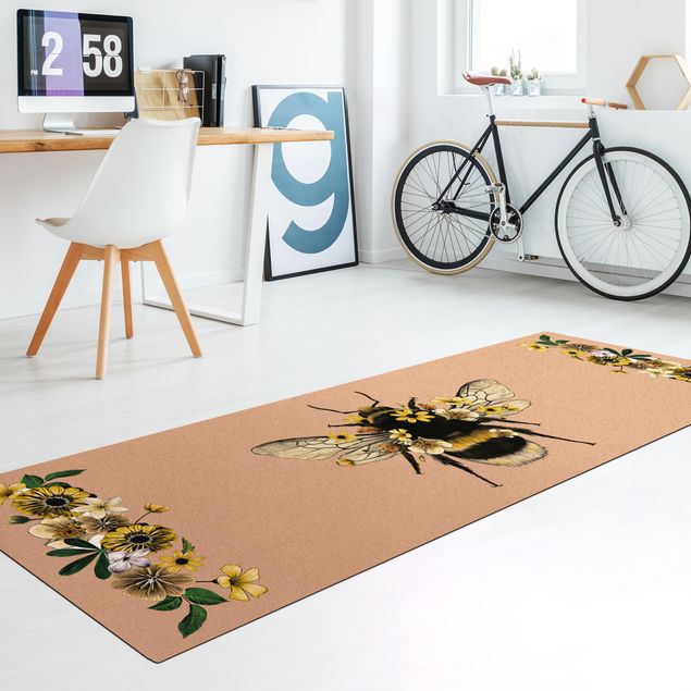 tapis salon moderne Bourdon floral