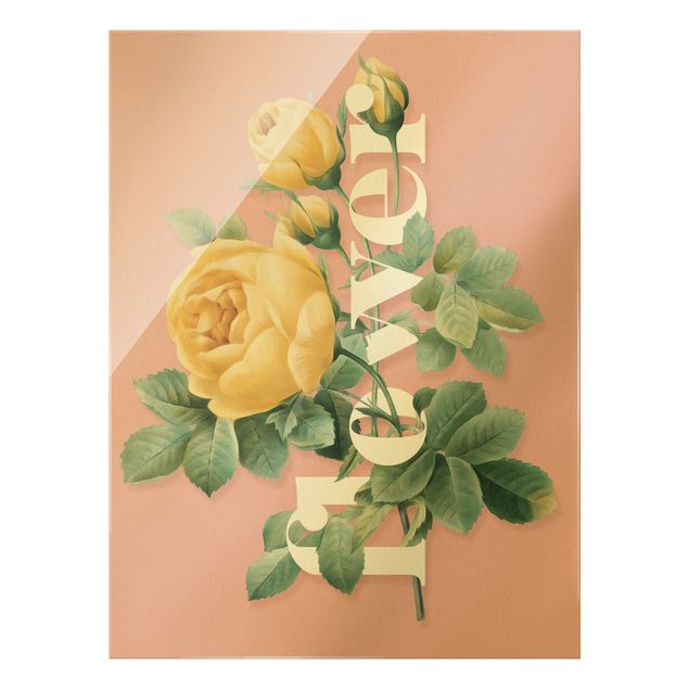 Tableaux rose Typographie Florale - Fleur