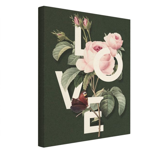 Tableau décoration Typographie Florale - Amour