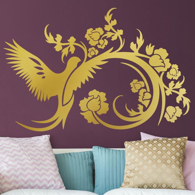 Sticker mural - Wing Beat with Flower Tendril