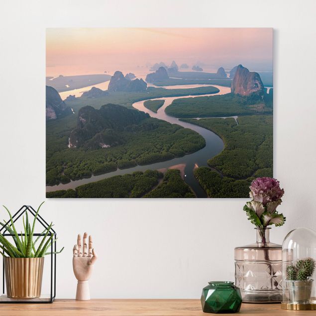 Tableau paysages Paysage de rivière en Thaïlande