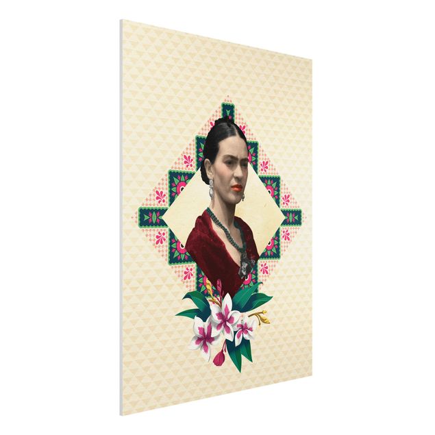 Déco murale cuisine Frida Kahlo - Fleurs et géométrie