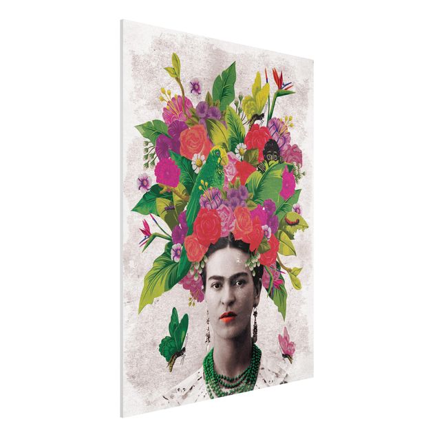 Déco mur cuisine Frida Kahlo - Portrait de fleurs