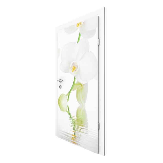 Papiers peints pour portes fleurs Spa Orchid - White Orchid