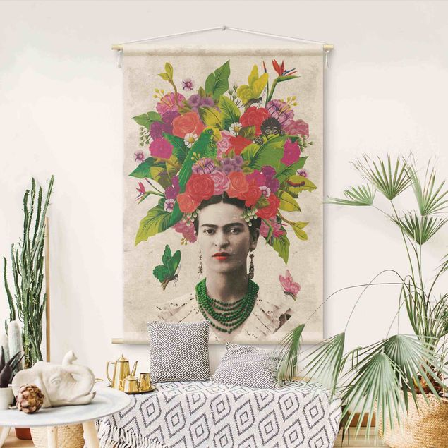 tenture murale contemporaine Frida Kahlo - Flower Portrait