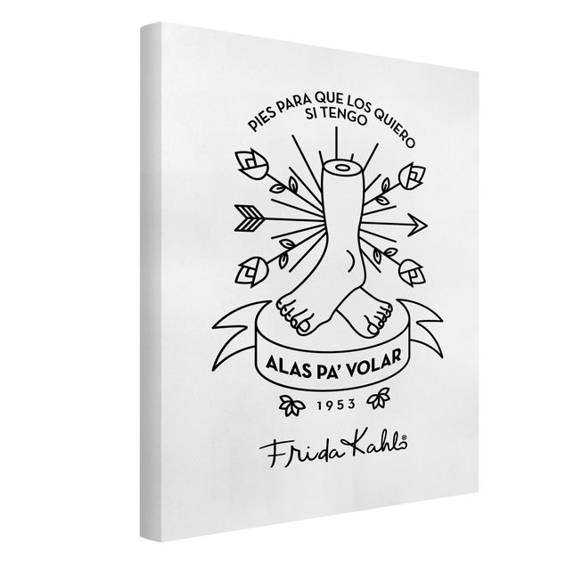Tableaux noir et blanc Frida Kahlo Alas pa´ Volar