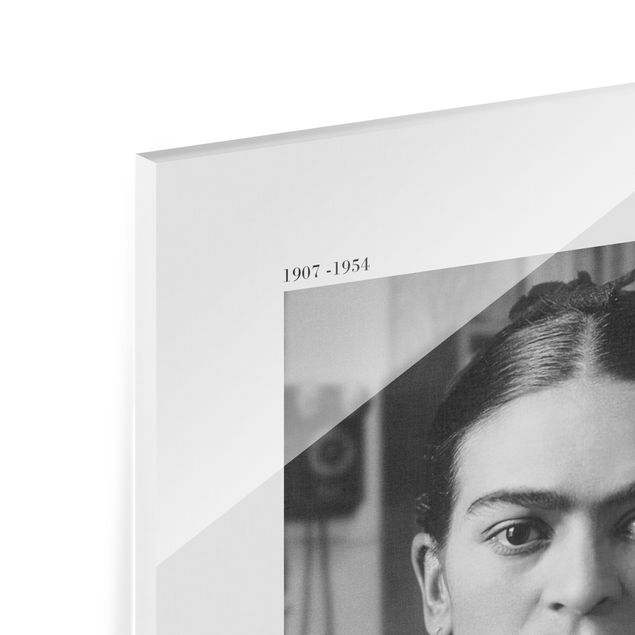 Tableaux en verre magnétique Frida Kahlo Photograph Portrait In The House