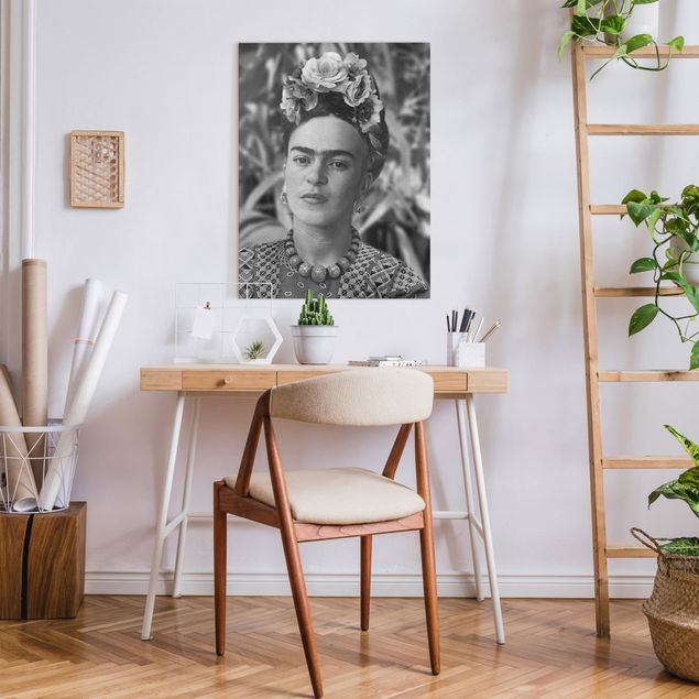 Tableaux moderne Frida Kahlo Photograph Portrait With Flower Crown