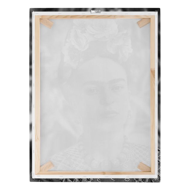 Toile murale Frida Kahlo Photograph Portrait With Flower Crown