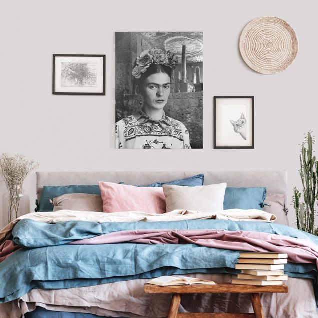 Tableaux modernes Frida Kahlo Photograph Portrait With Cacti