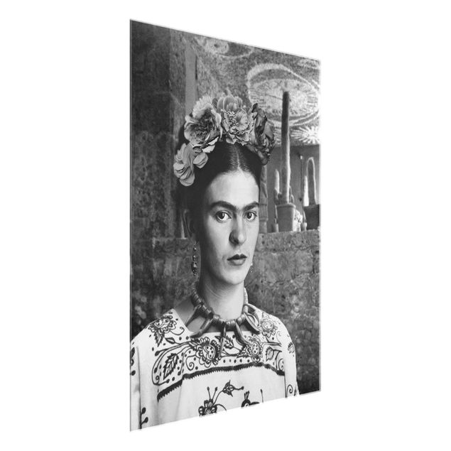 Tableaux noir et blanc Frida Kahlo Photograph Portrait With Cacti