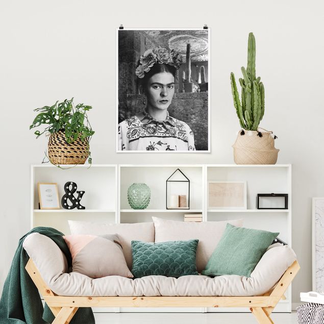 Tableaux moderne Frida Kahlo Photograph Portrait With Cacti