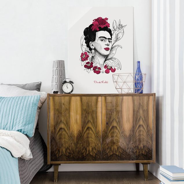 Tableau portraits Frida Kahlo Portrait With Flowers