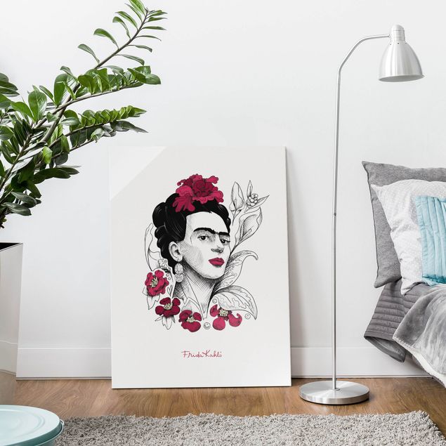Tableaux reproductions Frida Kahlo Portrait With Flowers