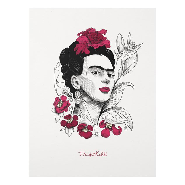 Tableaux muraux Frida Kahlo Portrait With Flowers