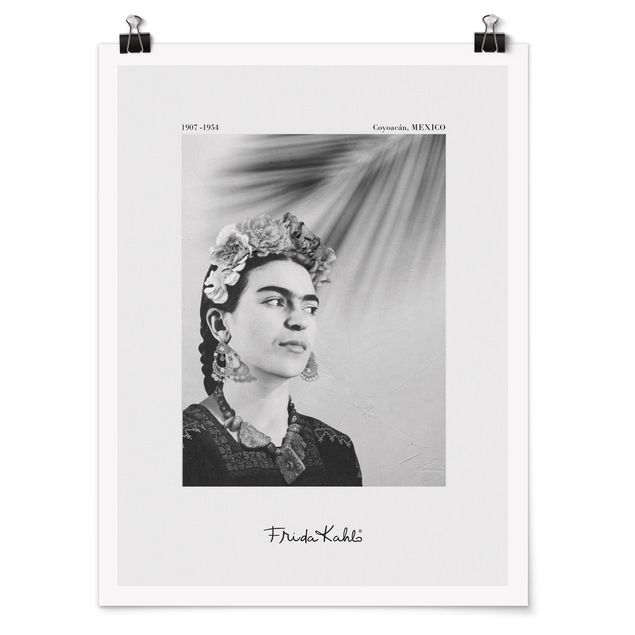 Tableaux noir et blanc Frida Kahlo Portrait With Jewellery