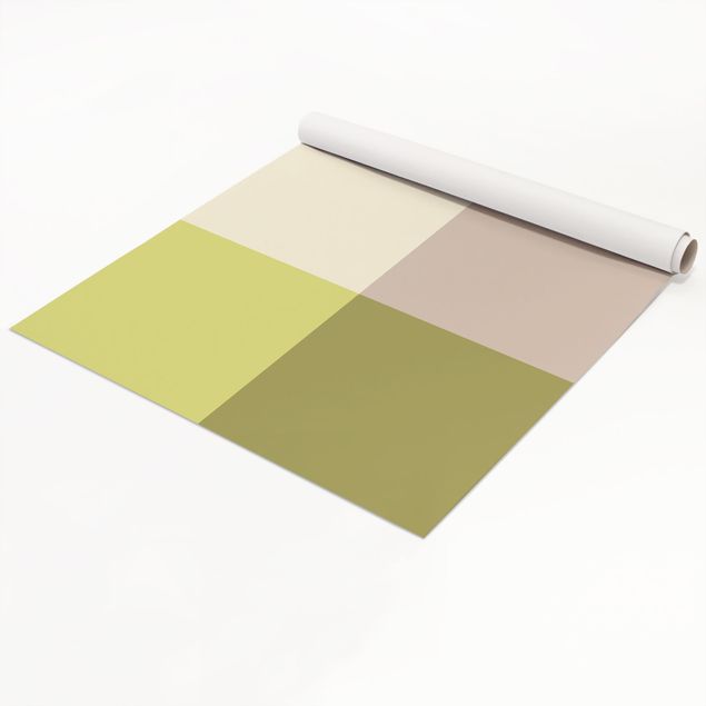 Adhesif porte placard Spring Fresh Squares - Cashmere Macchiato Pastel Green Bamboo
