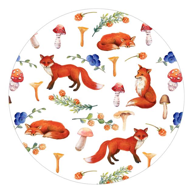 Tableaux de Uta Naumann Ilustration de renard avec champignon