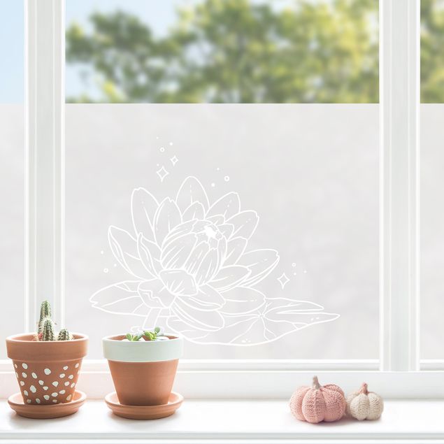 Stickers fenêtre fleurs Sparkling Water Lily