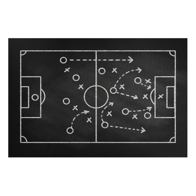 Tableau football art Football Strategy On Blackboard