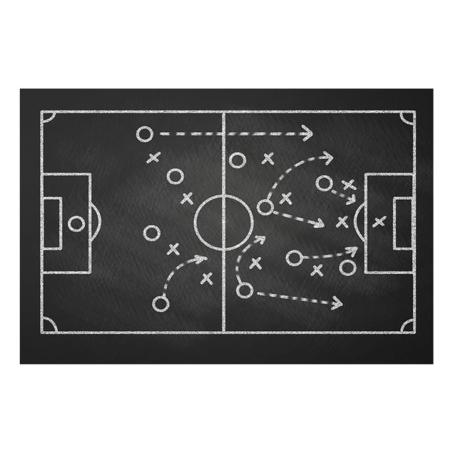 Tableau sportif Football Strategy On Blackboard