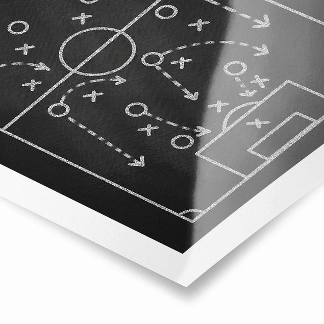 Tableaux muraux Football Strategy On Blackboard