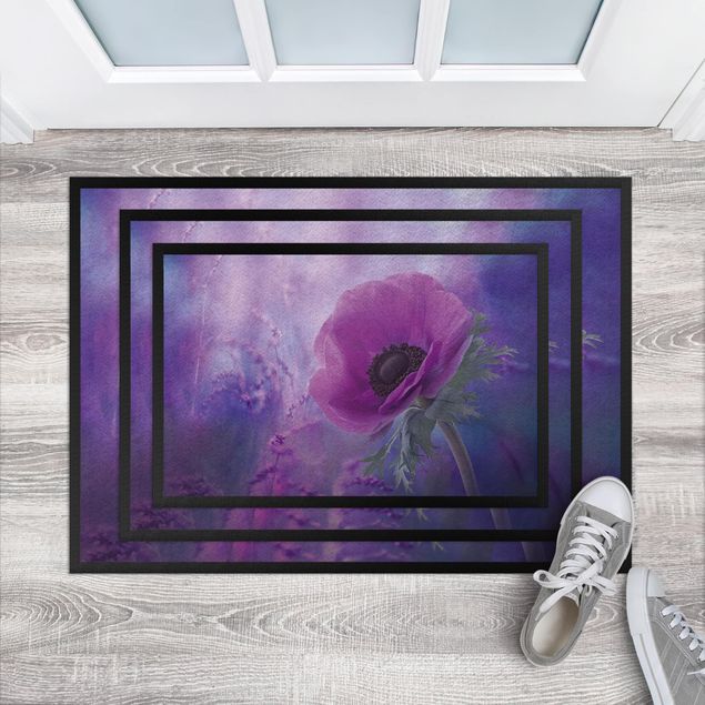 tapis floral Anémone en violet