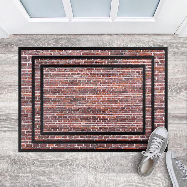 tapis modernes Brick Wall Red
