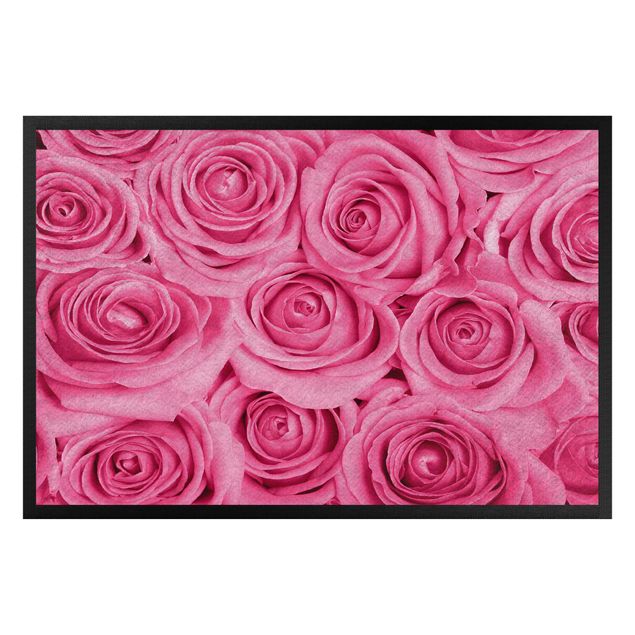 tapis modernes Lit de roses roses