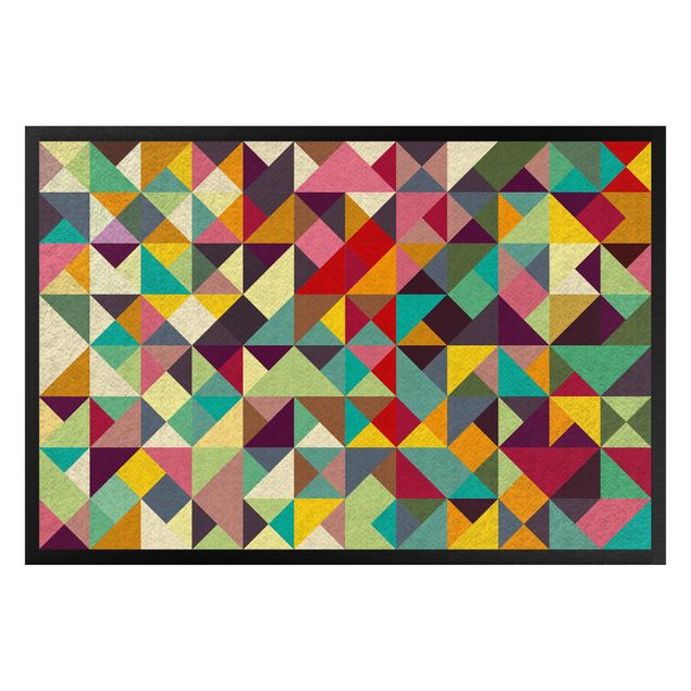 tapis salon moderne Géométrie colorée