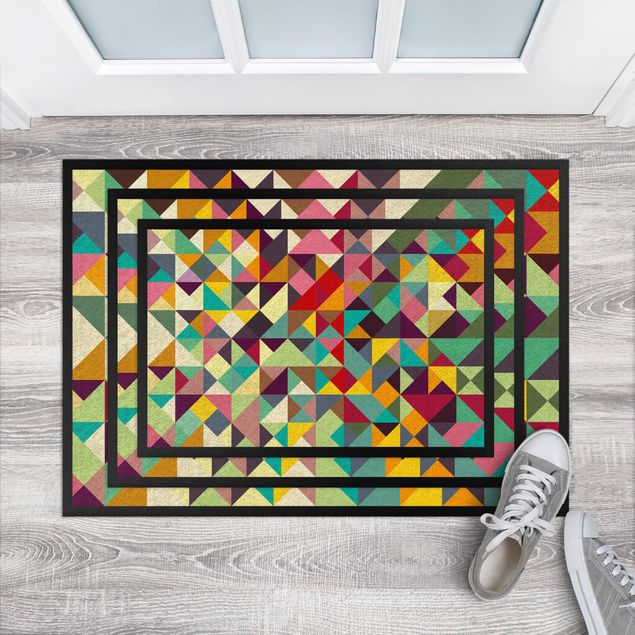 petit tapis salon Géométrie colorée