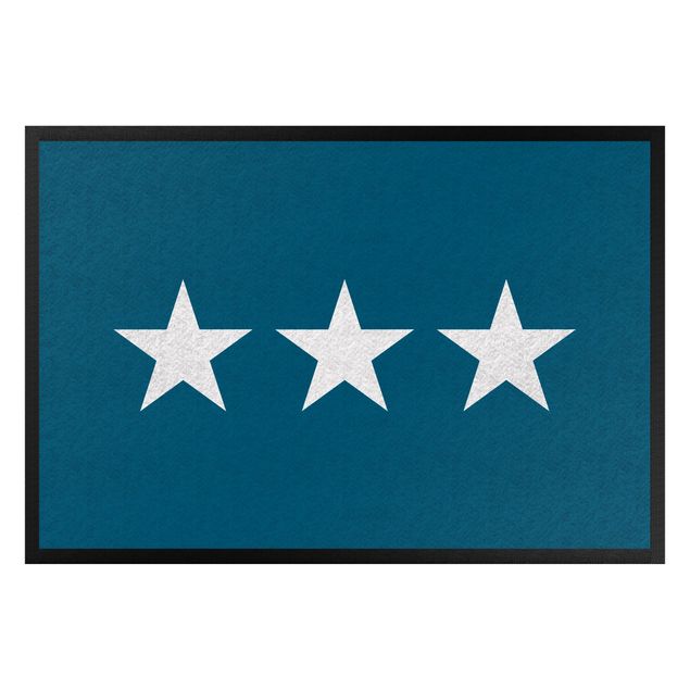 tapis contemporain Trois Étoiles Bleu