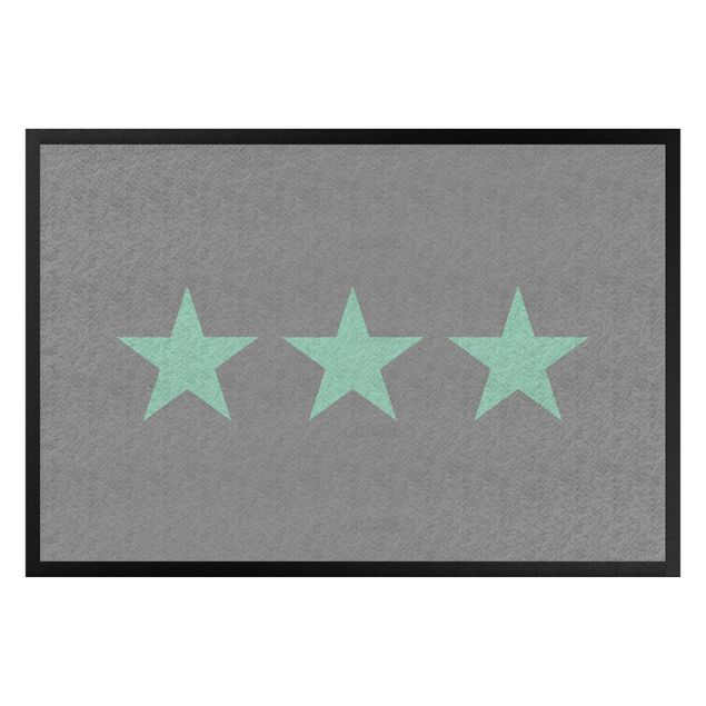 tapis salon moderne Trois étoiles Grey Mint