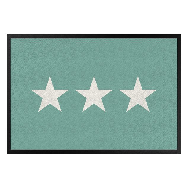 tapis contemporain Trois étoiles Turquoise