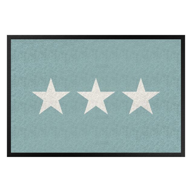 tapis modernes Trois étoiles gris turquoise