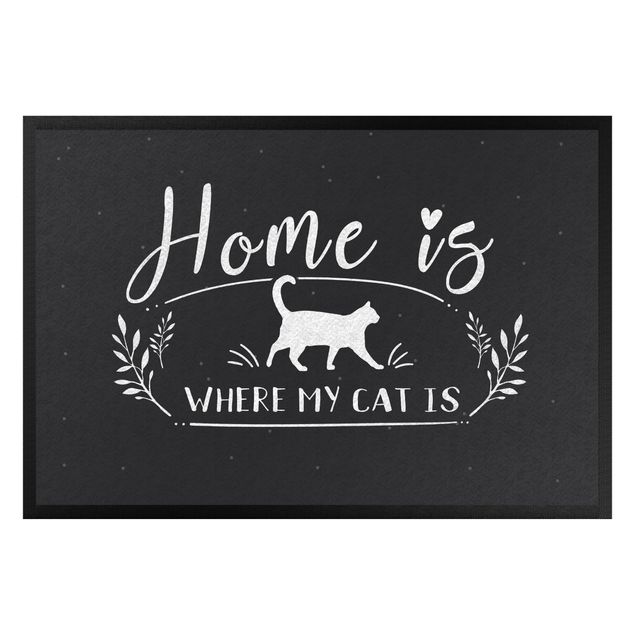 Paillasson personnalisé famille Home Is Where My Cat Is