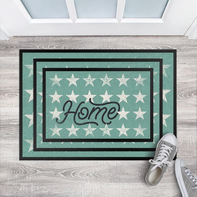 tapis modernes Home Stars Turquoise
