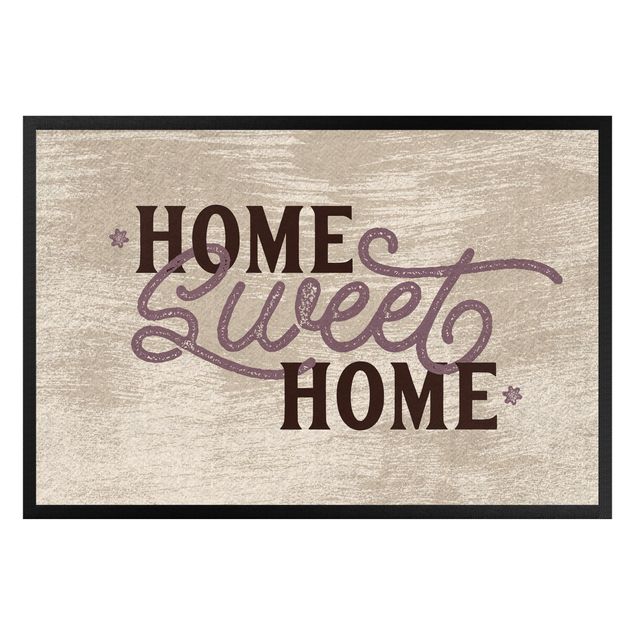 Paillasson personnalisé famille Home sweet Home shabby white
